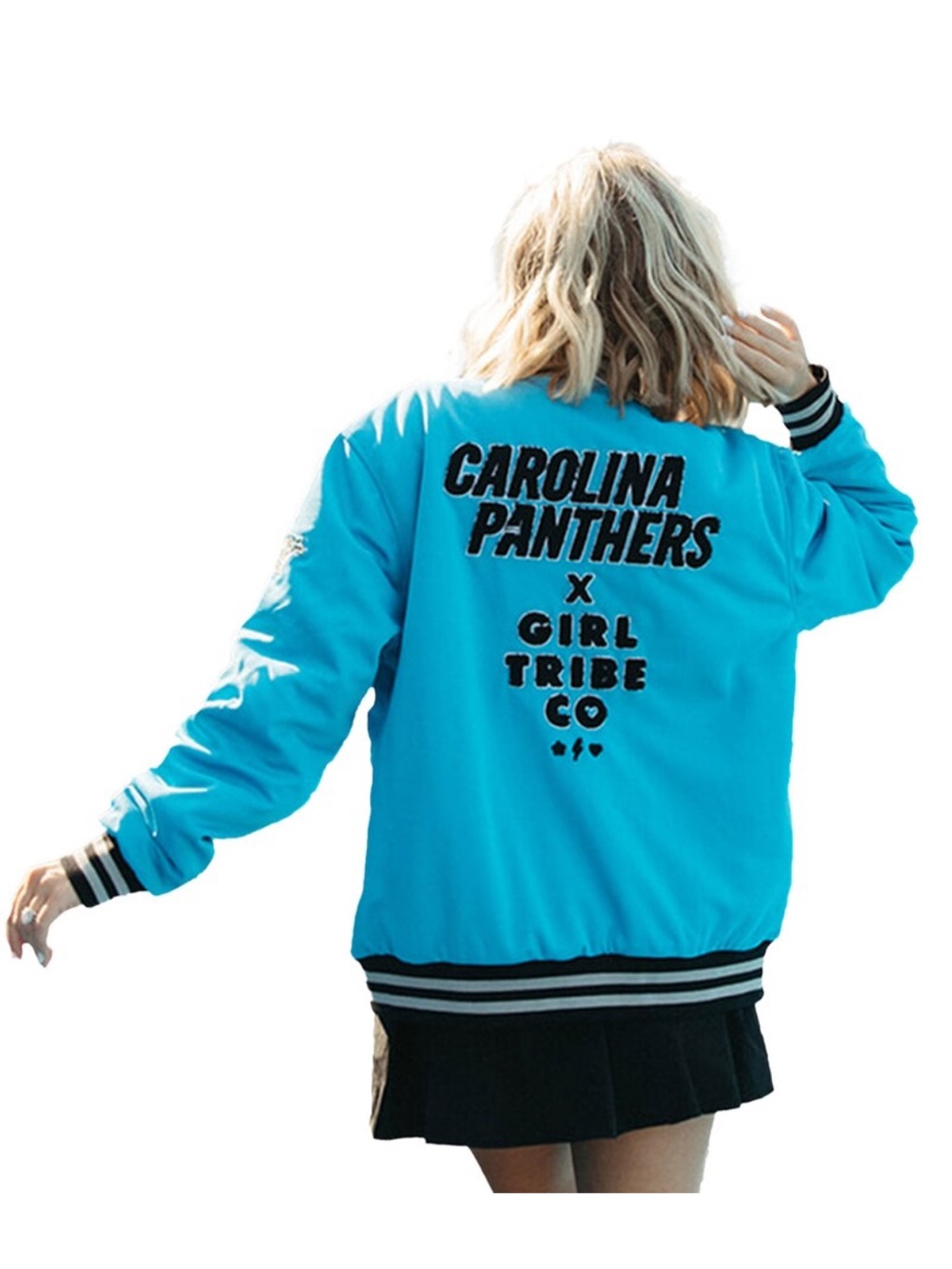Carolina Panthers bomber varsity jacket, NWT. Size XL